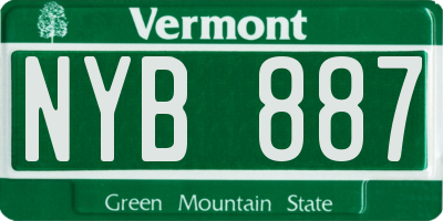 VT license plate NYB887