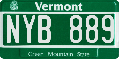VT license plate NYB889