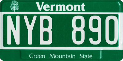 VT license plate NYB890