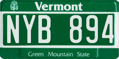 VT license plate NYB894