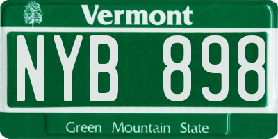 VT license plate NYB898