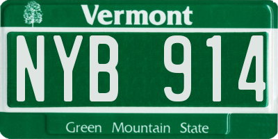 VT license plate NYB914