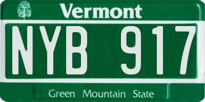 VT license plate NYB917