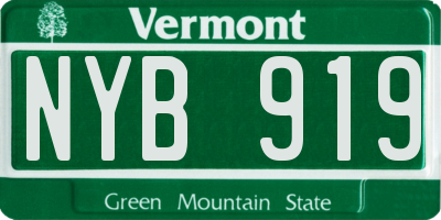 VT license plate NYB919