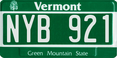 VT license plate NYB921