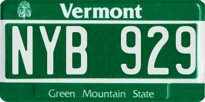 VT license plate NYB929