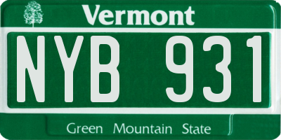 VT license plate NYB931