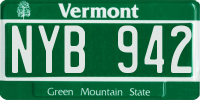 VT license plate NYB942