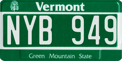 VT license plate NYB949