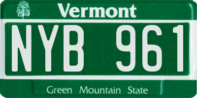 VT license plate NYB961
