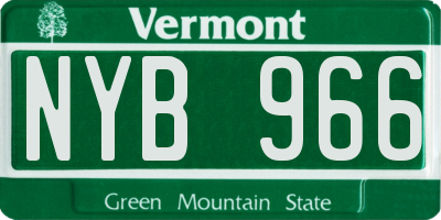 VT license plate NYB966