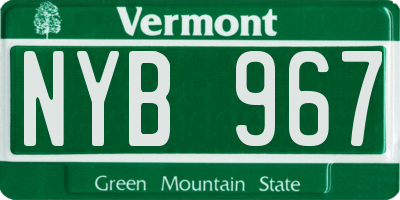 VT license plate NYB967
