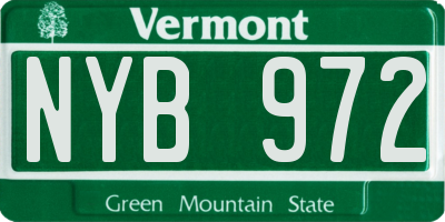 VT license plate NYB972