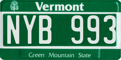 VT license plate NYB993