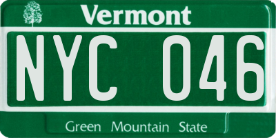 VT license plate NYC046