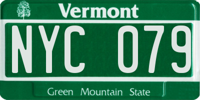 VT license plate NYC079