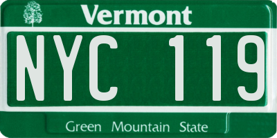 VT license plate NYC119
