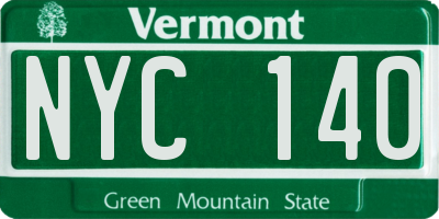 VT license plate NYC140