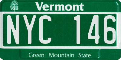 VT license plate NYC146