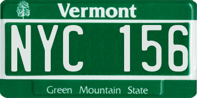 VT license plate NYC156