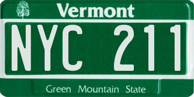 VT license plate NYC211