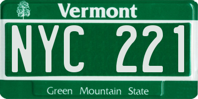 VT license plate NYC221
