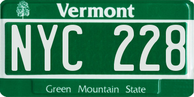 VT license plate NYC228
