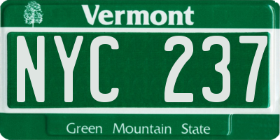 VT license plate NYC237