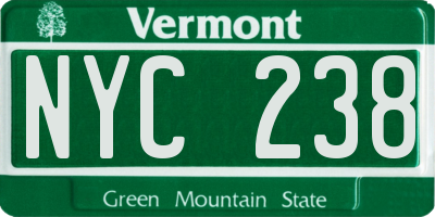 VT license plate NYC238