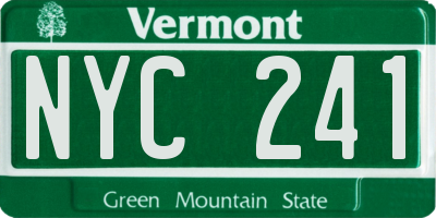 VT license plate NYC241