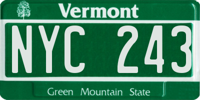 VT license plate NYC243