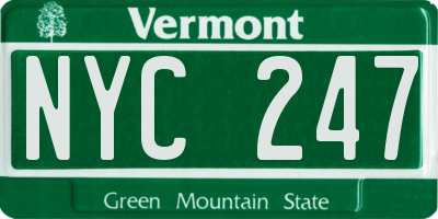 VT license plate NYC247