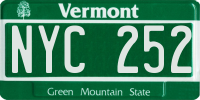 VT license plate NYC252