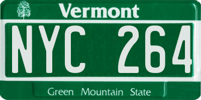 VT license plate NYC264