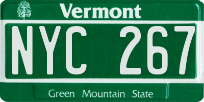 VT license plate NYC267