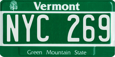 VT license plate NYC269