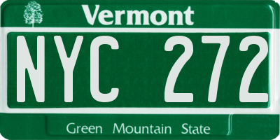VT license plate NYC272