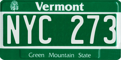 VT license plate NYC273