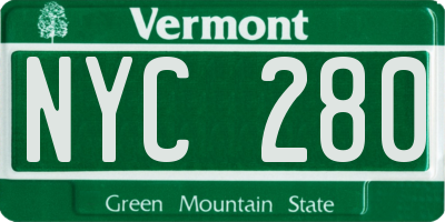 VT license plate NYC280