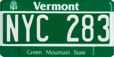 VT license plate NYC283