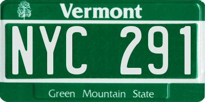 VT license plate NYC291