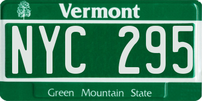 VT license plate NYC295