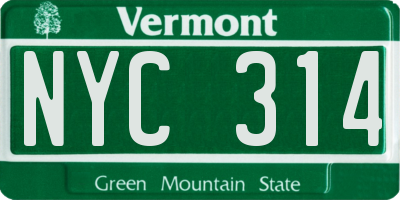 VT license plate NYC314