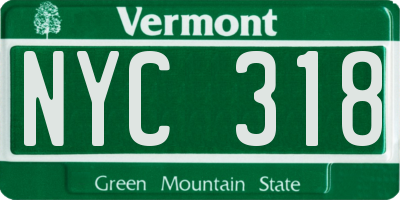 VT license plate NYC318