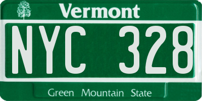 VT license plate NYC328