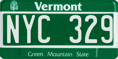 VT license plate NYC329