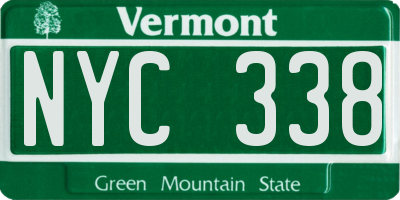 VT license plate NYC338