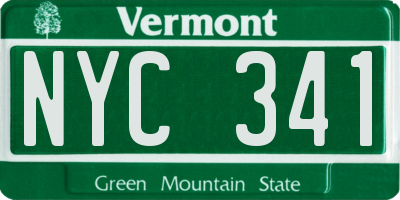 VT license plate NYC341