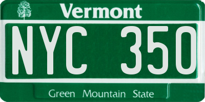 VT license plate NYC350