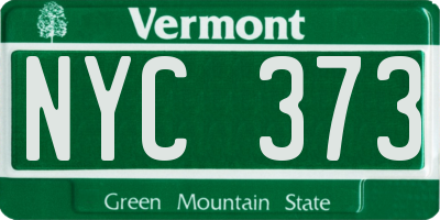 VT license plate NYC373